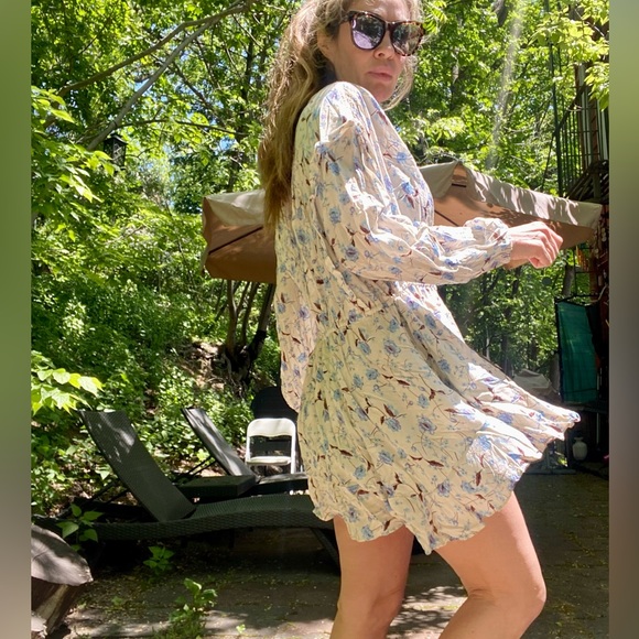 Free People Floral Mini Dress Sz S - Picture 5 of 14